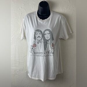 White Graphic T-Shirt of Sonny & Cher